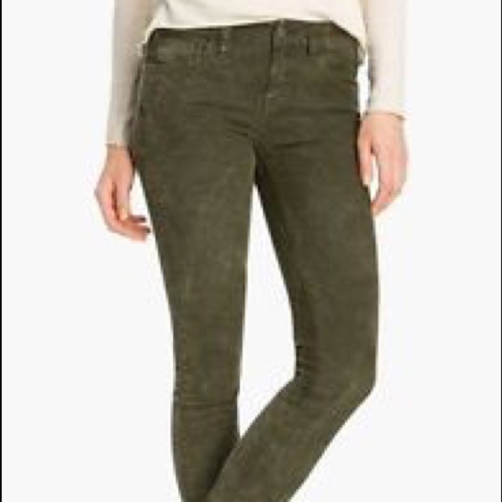 Free People Corduroy Black Olive Skinny Jeans